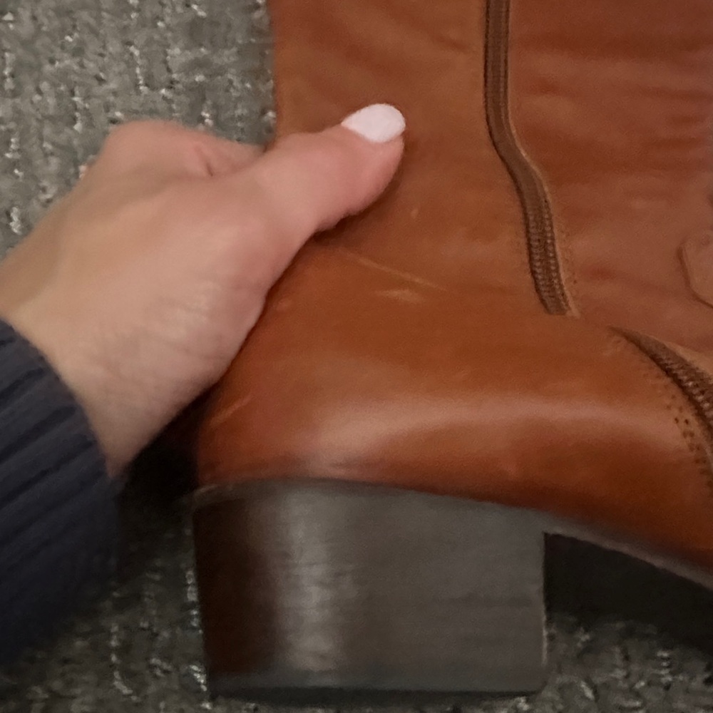 A. Soliani Italian Brown Leather Knee-High Boston 8.5 m - Picture 3 of 5